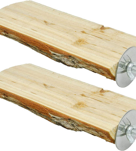Parrot Cage Perch, Wooden Platform for Birds (2 Packs)