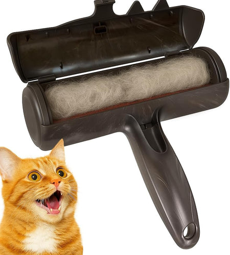 Pet Hair Remover Roller - Lint Roller for Pet Hair - Self-Cleaning Dog & Cat Hair Remover - Clean Furniture, Carpets, Bedding, Clothing and More. Grey