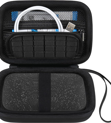 Hard Case for HP Sprocket Portable 2X3 Instant Photo Printer, Kodak Step Wireless Mobile Photo Printer, Lifeprint 2X3 Photo Printer, Zipper Mesh Bag Fits Photo Paper Cable, Black+Black